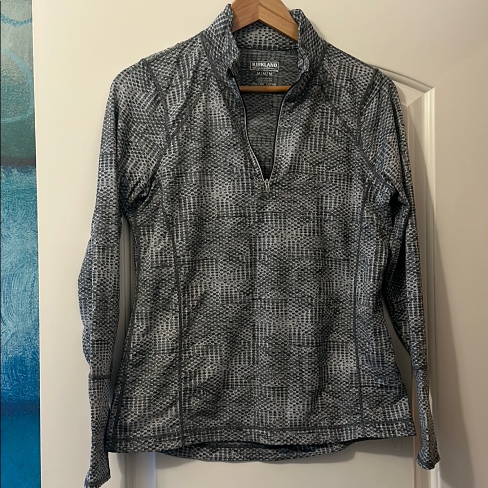 Gray Snakeskin quarter zip tennis pullover
